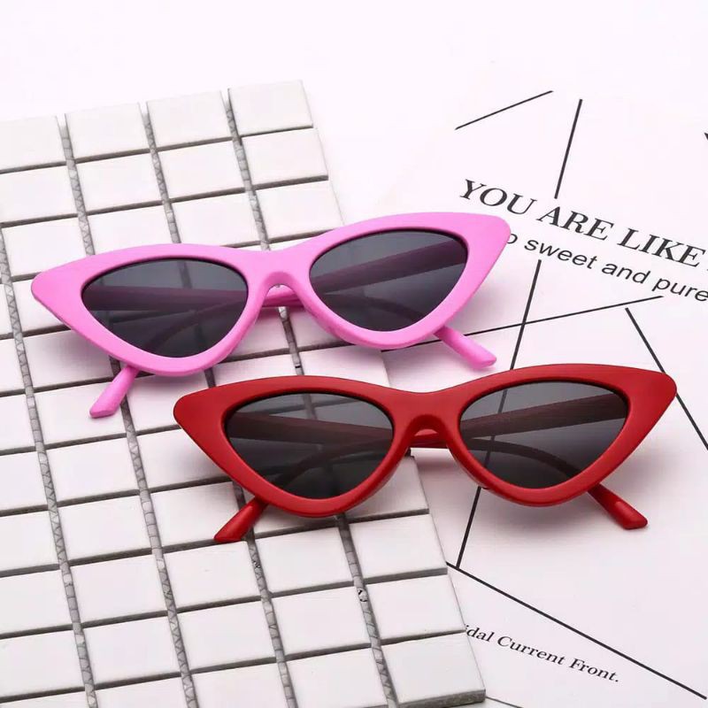 Kacamata Segitiga Semangka Fashion Wanita Cat Eye Triangle Sunglasses