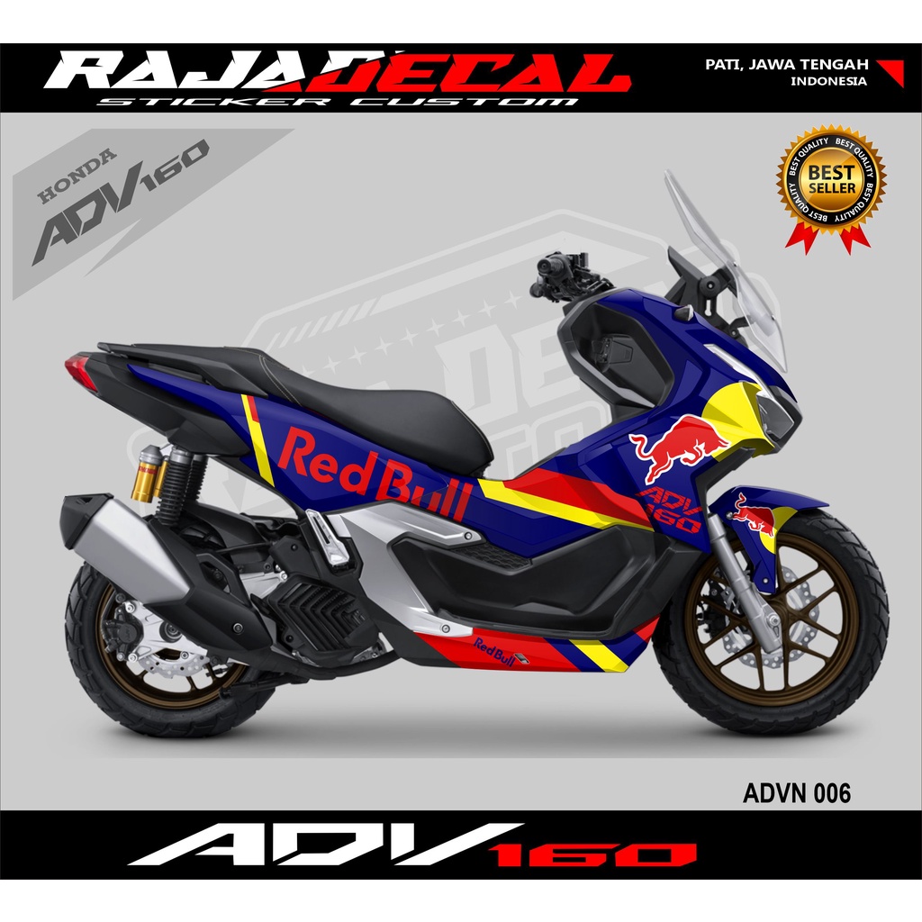 Modifikasi Honda ADV 160 2022-Stiker Dekal ADV 160 Disain Motif Red ADVN 006