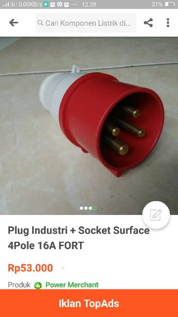 Plug Industri + Socket Surface 16A 4Pole FORT