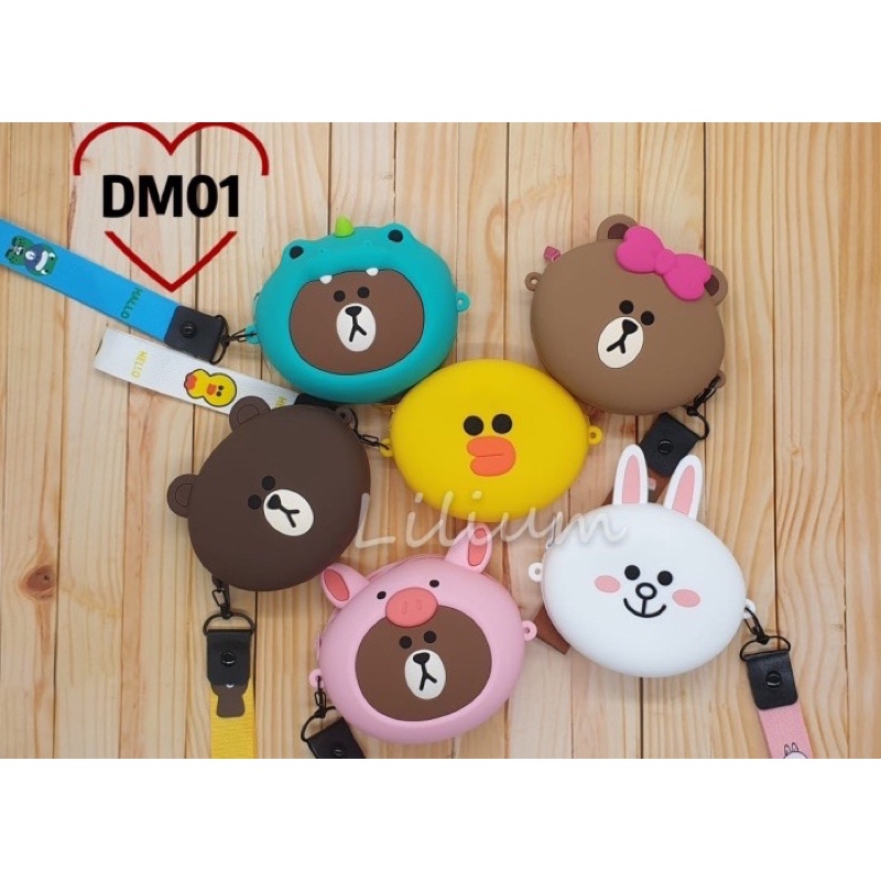 Dompet Mini Kepala silicone Character DM01 Bear Coin Bag