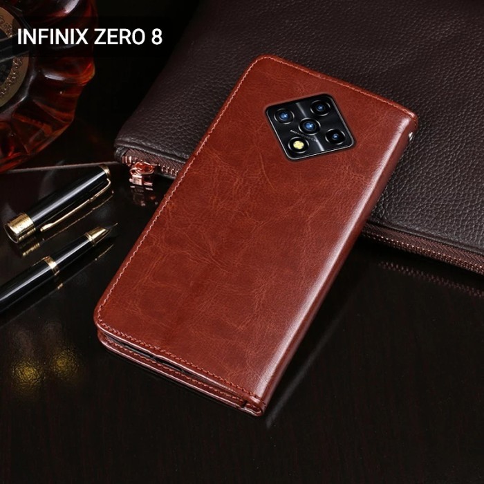 INFINIX ZERO 8/SMART 4/SMART 5 CASE FLIP DOMPET LEATHER CASE, FLIP KANCING KULIT