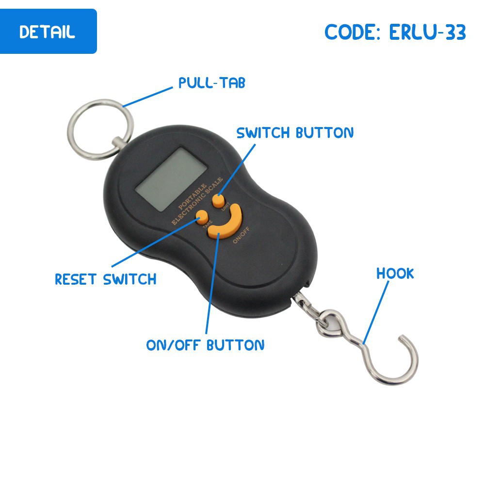 (GRATIS PACKING BABBLE) Timbangan Gantung Digital Scale Portable Elektronik