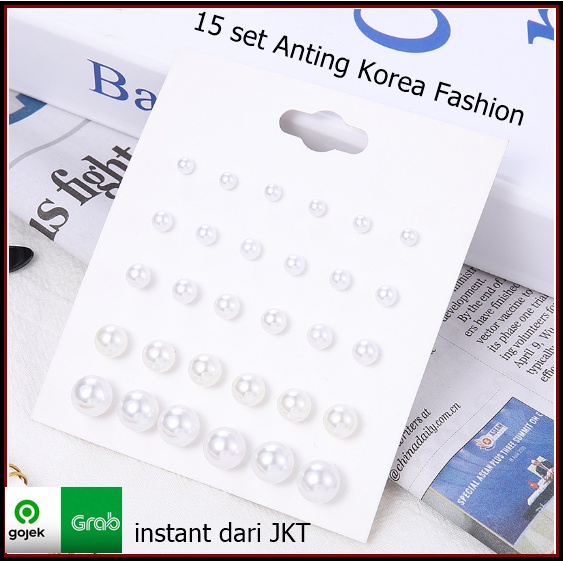 Anting Wanita Anting Korean Fashion Aksesoris 20 set in 1 Murah earrings korea Indo Tipe E Indoberkah88