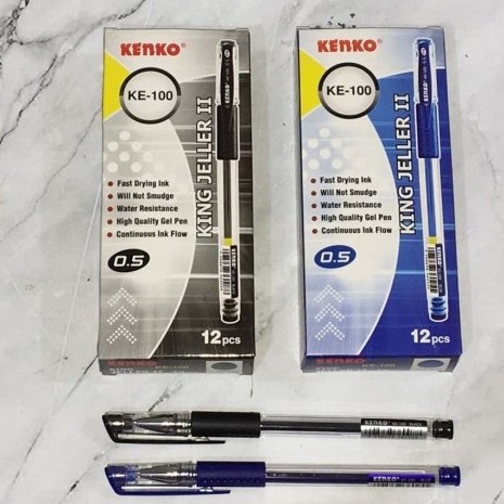 Pulpen Kenko 1 Pack (12 pcs) Bolpen Gel Kenko KE-100 King Jeller II