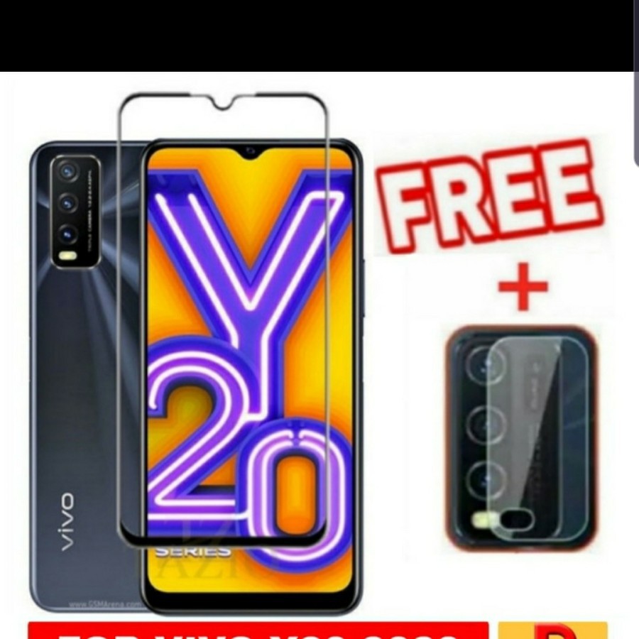 Tempered Glass 9D VIVO Y20 Y20i Y20S Y20SG Y12S + Tg Lensa Camera 2in1