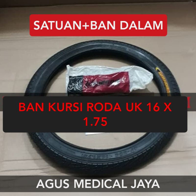 ban kursi roda ukuran 16x1.75 + luar +dalam