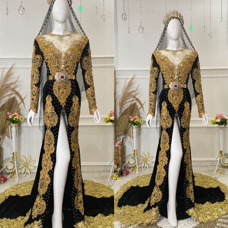 GAUN PENGANTIN BELUDRU BEREKOR//GAUN PENGANTIN ADAT JAWA//MINANG//GAUN