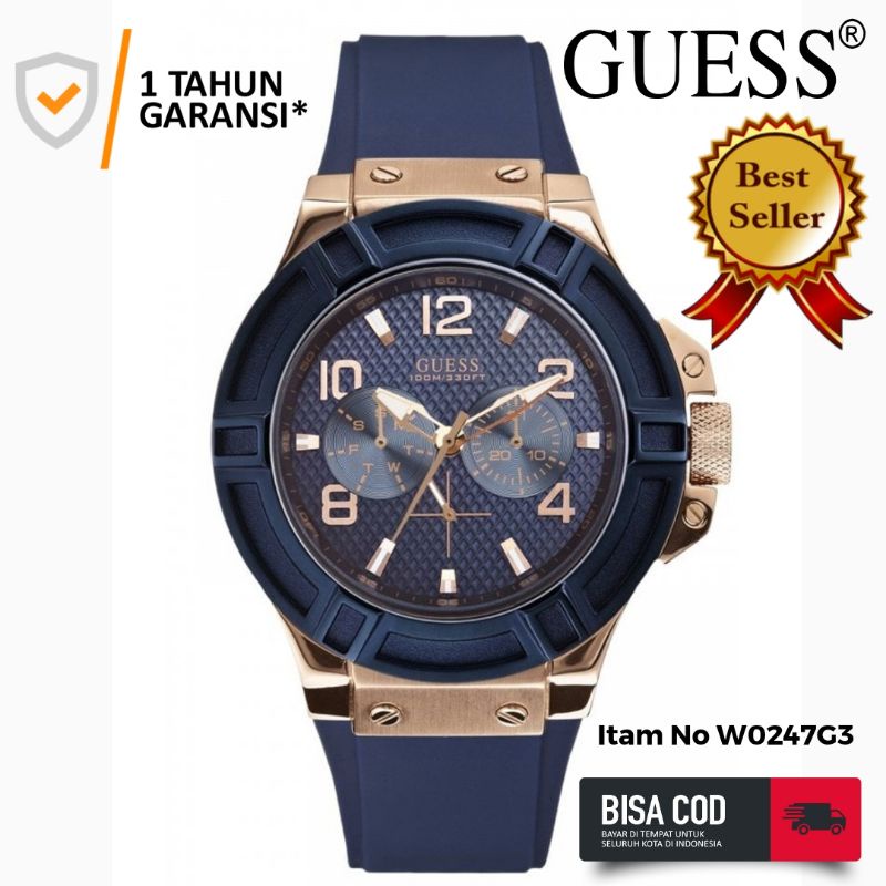 Jam Tangan Pria Merk Guess Original Tipe W0247G3 Baterai