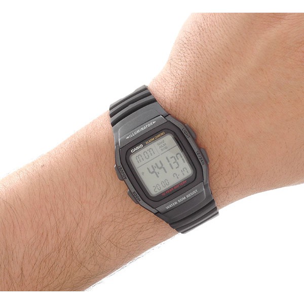 Casio Original W-96H / W-96H-1A / W-96H-1B Jam Tangan Pria - Digital - Karet - Hitam