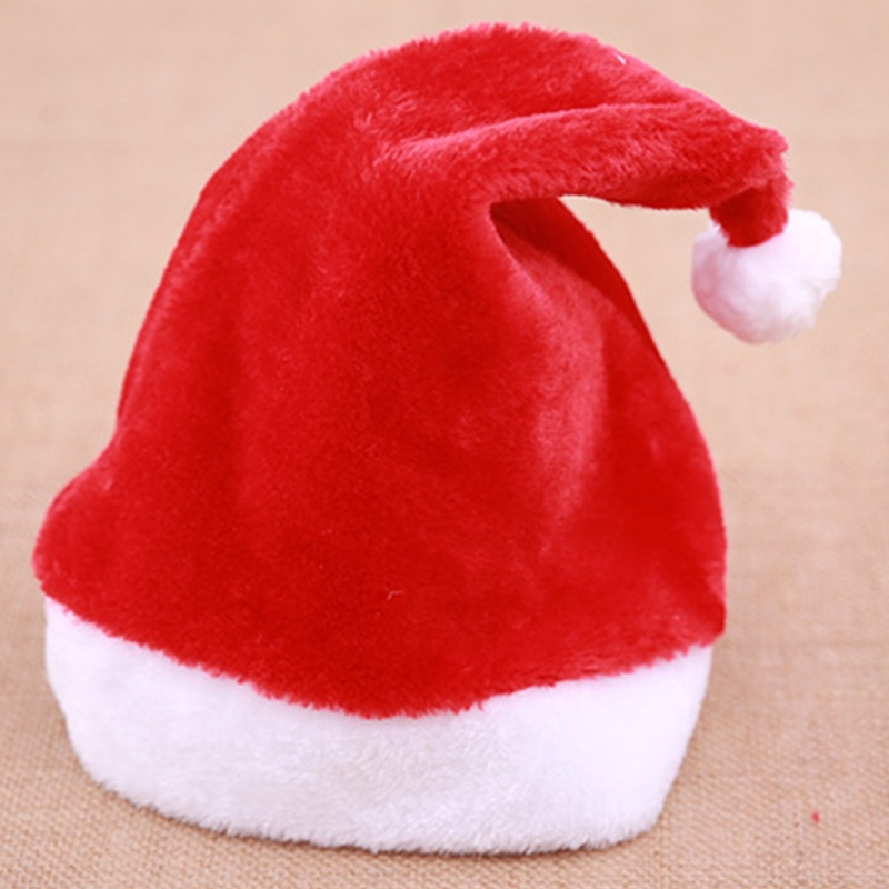 Topi Santa Bahan Plush Untuk Dekorasi Pesta Natal