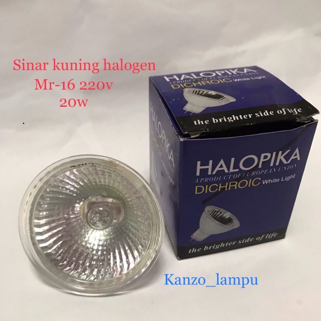 Lampu halopika 220v 20w / halogen halopika / mr-16 220v 20w kuning