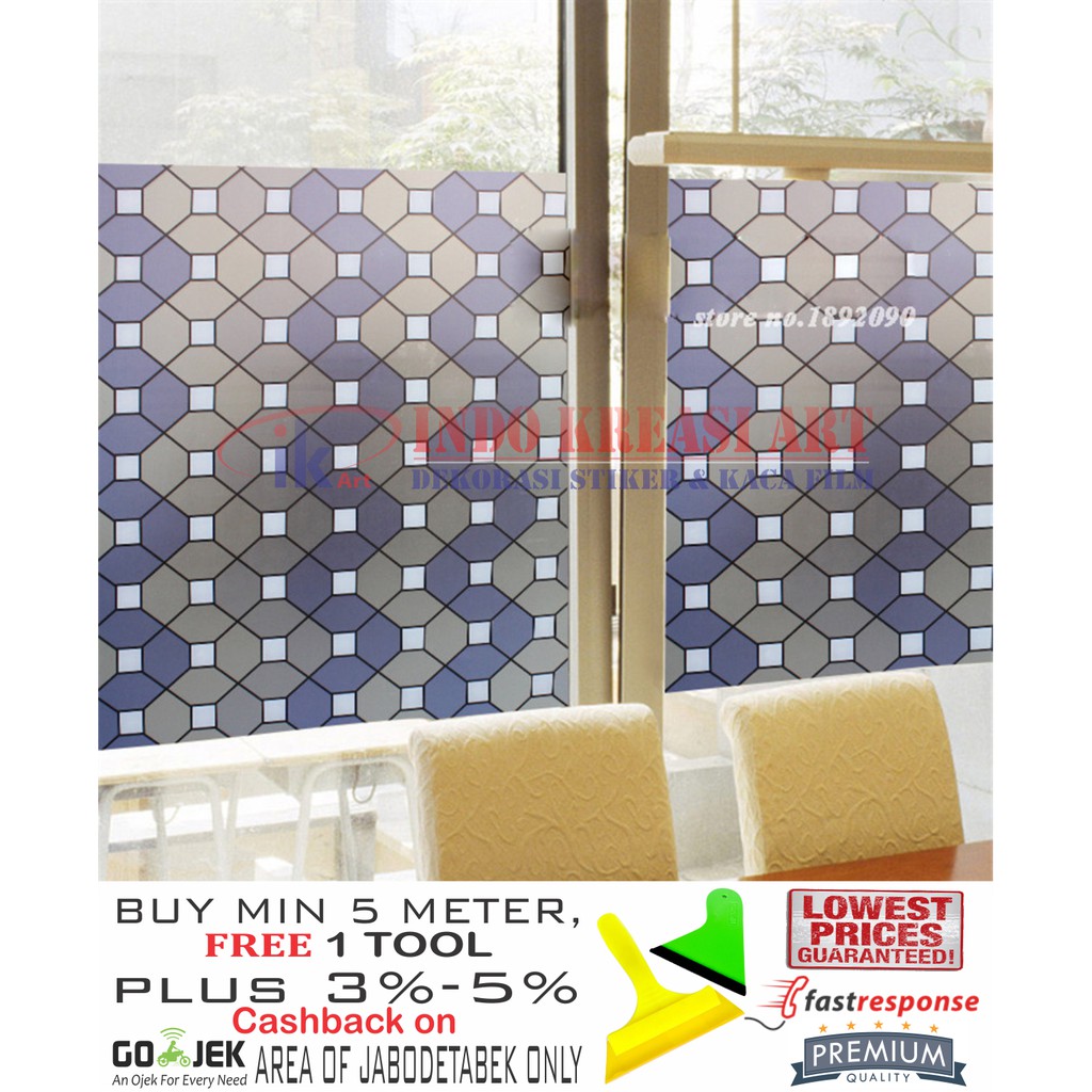 STIKER KACA MOTIF L 122 STICKER KACA RUMAH KACA FILM JENDELA