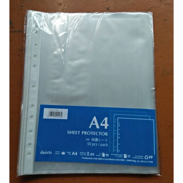 

Sheet protector A4 daiichi / pocket pp