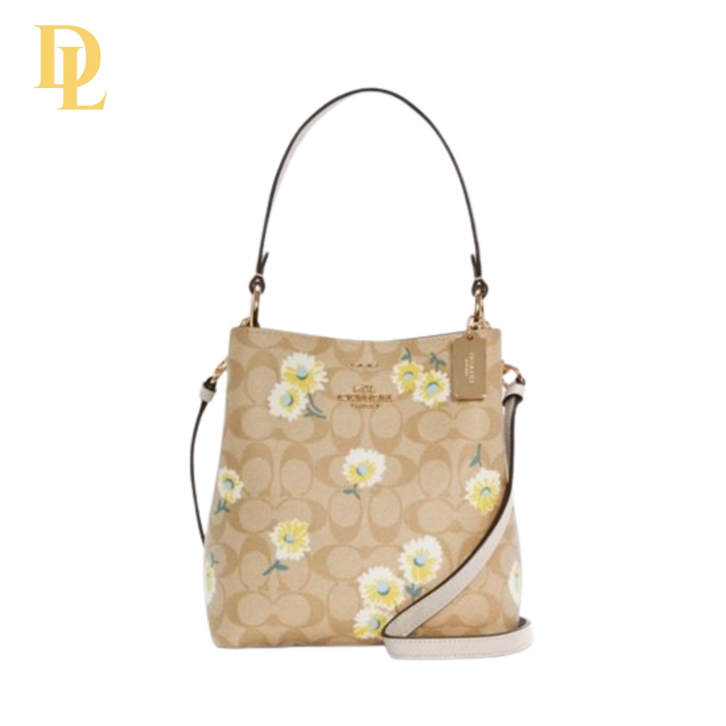COACH BUCKET BAG SMALL TOWN IN SIGNATURE CANVAS FLOWER (C3411)