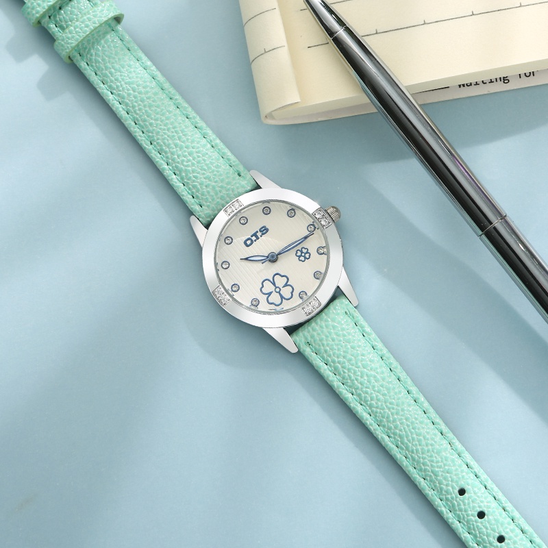 ✅(COD) OTS Jam Tangan Wanita Jam Tangan Asli Tahan Air Murah Tahan Air  Kuarsa Elegan Jam Tangan Wanita-hijau perak