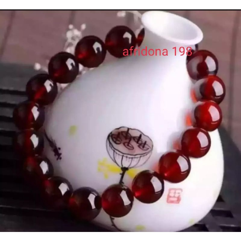 gelang batu Giok merah/gelang giok terapi kesehatan