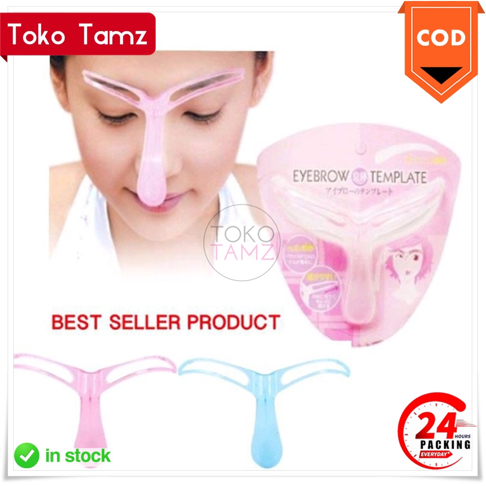 COD MAKASSAR Cetakan Alis, Gagang Alis mudah membuat eyebrow Wanita Shopee Online Shop Toko Tamz