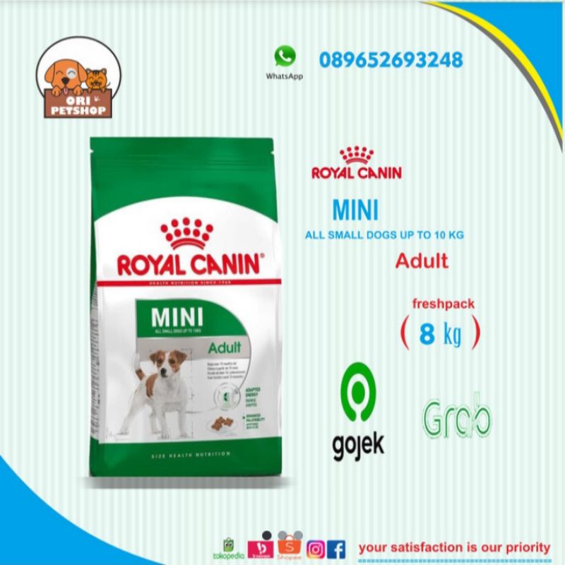 Ekspedisi - Royal Canin Mini Adult 8kg - Makanan Anjing Dewasa