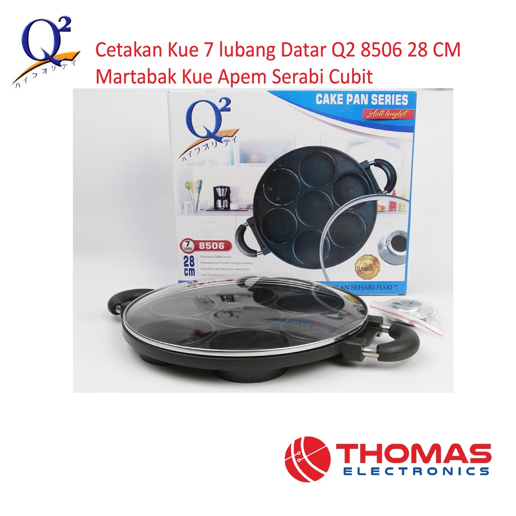 Cetakan Kue 7 lubang Datar Q2 8506 28CM Martabak Kue Apem Serabi Cubit