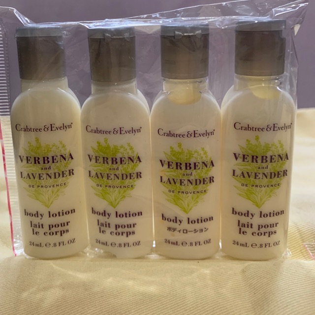 Set of 4 Crabtree & evelyn verbena and lavender body lotion 24ml