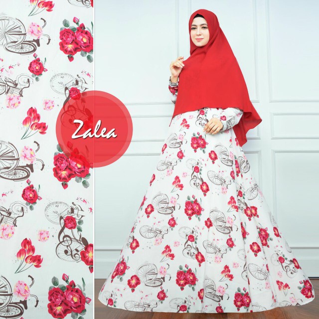 TERLARIS SALE  Set syari gamis motif khimar polos gamis wolpich merah putih