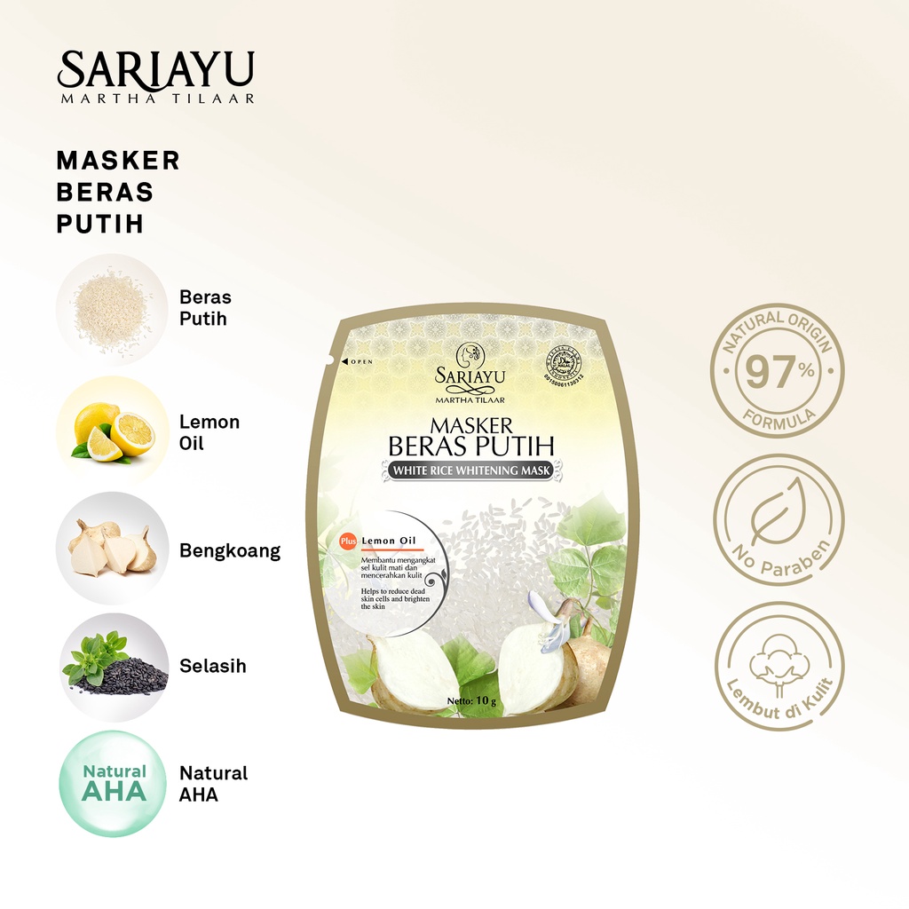 ★ BB ★ Sariayu Masker Bubuk Sachet 10gr - Masker Organik - Sari Ayu