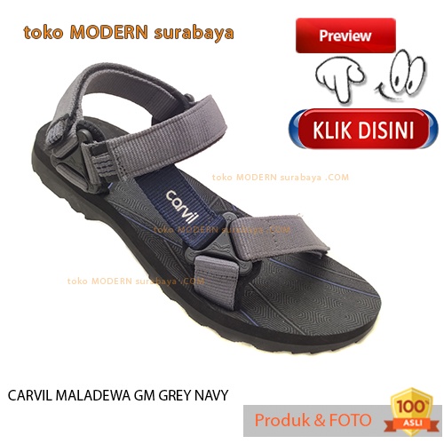 CARVIL MALADEWA GM GREY NAVY sandal pria sandal gunung slide spons