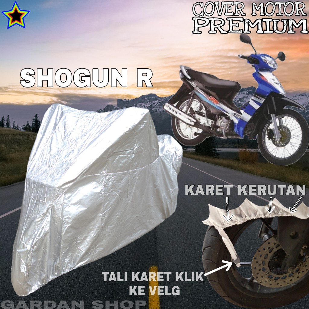 Sarung Motor SHOGUN R SILVER POLOS Body Cover Penutup Motor Shogun PREMIUM