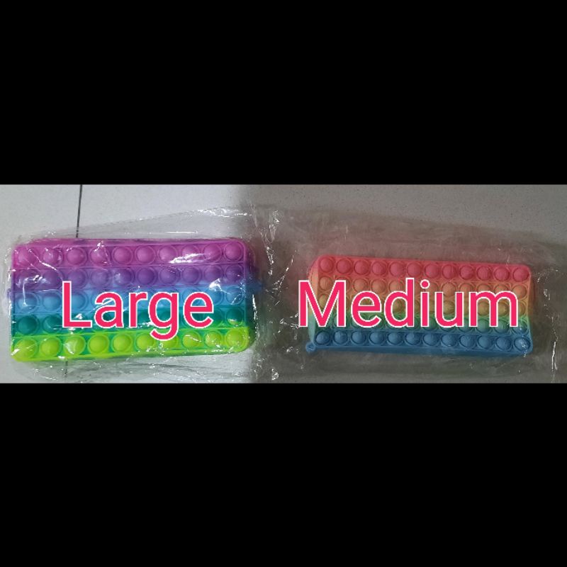 TEMPAT PENSIL KOTAK PENSIL POP IT / POP IT PENCIL CASE RAINBOW uk MEDIUM, LARGE-1