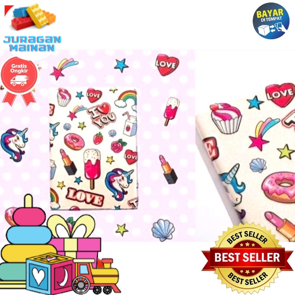 

Buku tulis glitter / Notebook / Notepad motif cartoon F2021-33