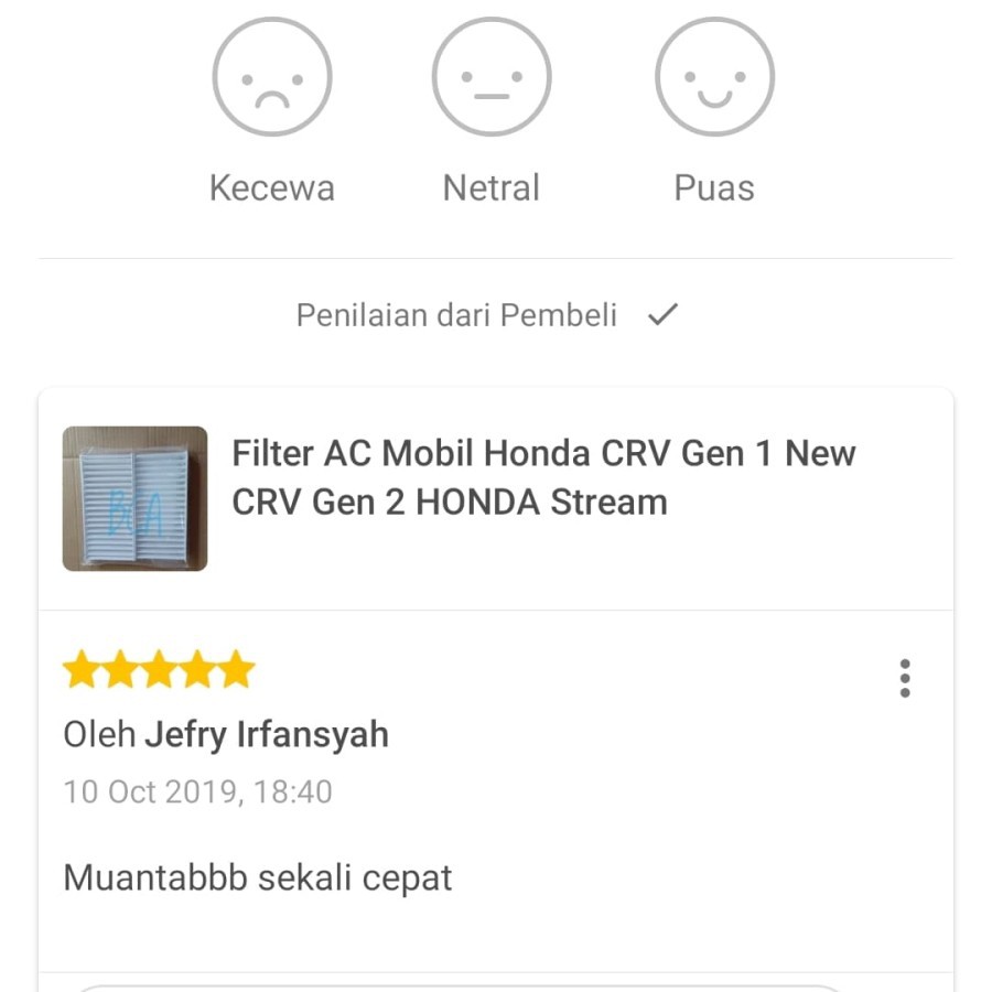 FILTER AC Mobil Honda CRV Gen 1 dan New CRV Gen 2 HONDA Stream