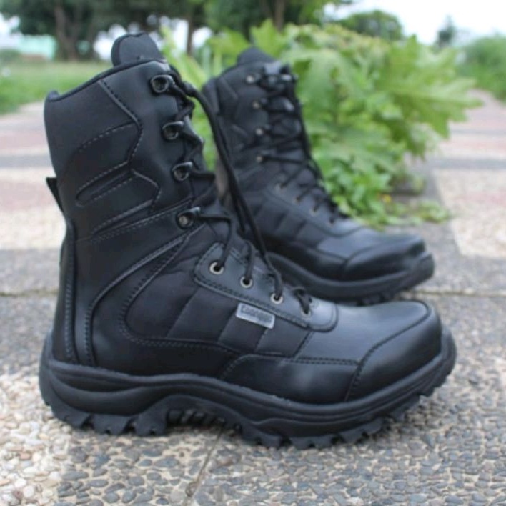 CAANGGO - Sepatu Pdl Pria Safety Boots Tactical Original Hitam Kilap