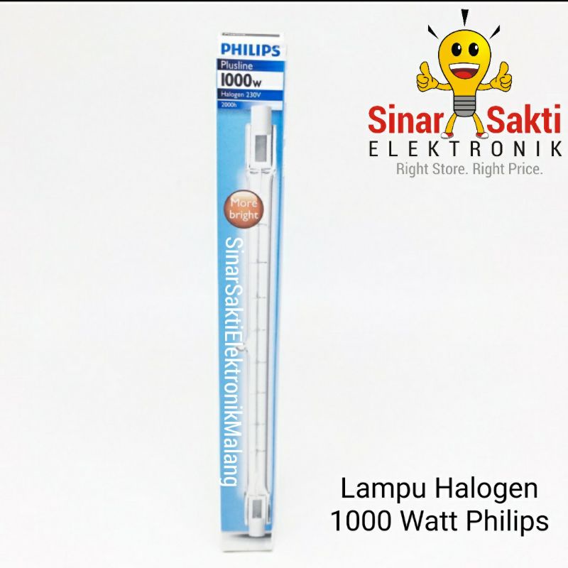 Lampu Halogen Philips Stick Plusline 1000W 1000 Watt W Stik Sorot Panggung Warna Kuning Warm White