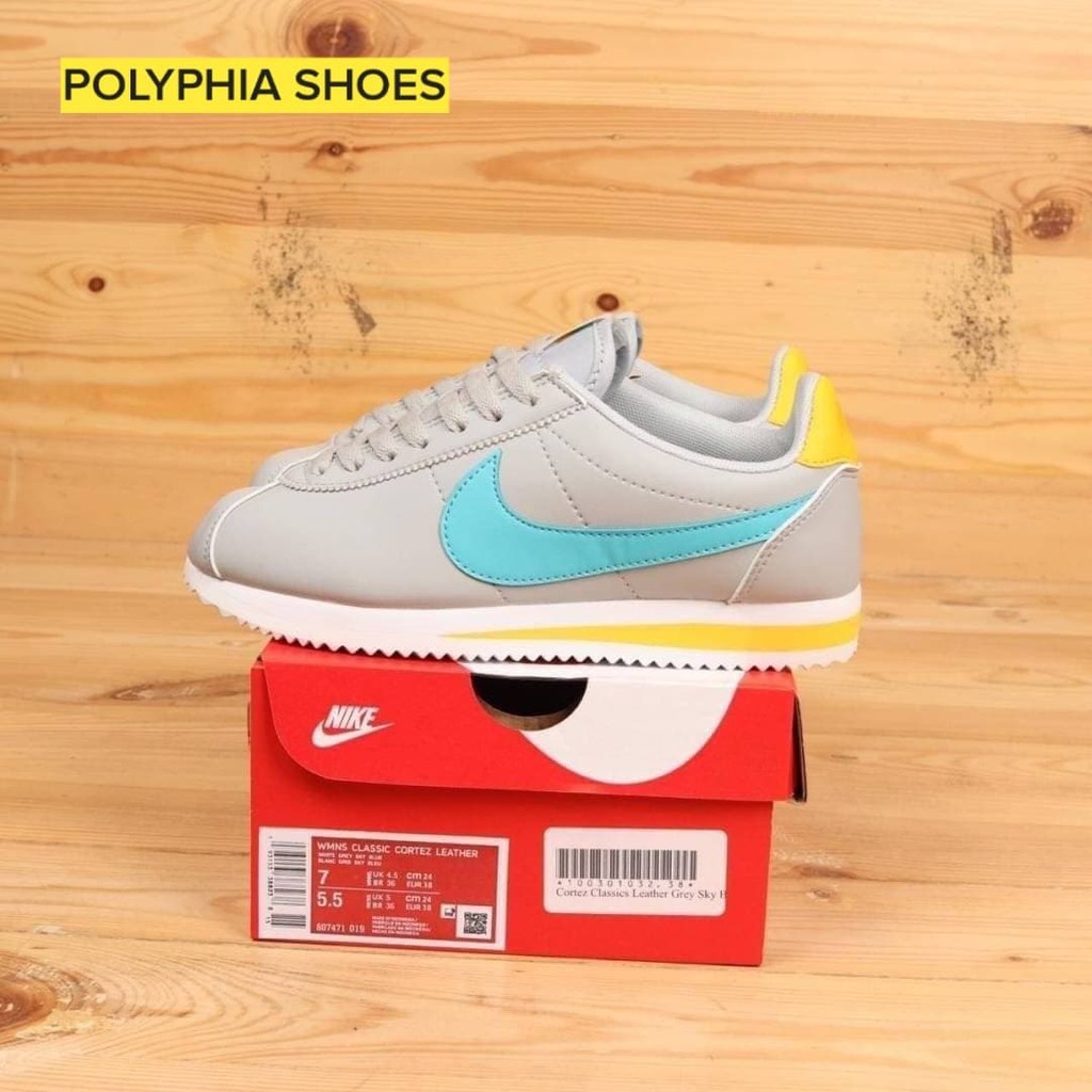 SEPATU NIKE CORTEZ CLASSICS PREMIUM ORIGINAL / SEPATU WANITA RUNNING GREY
