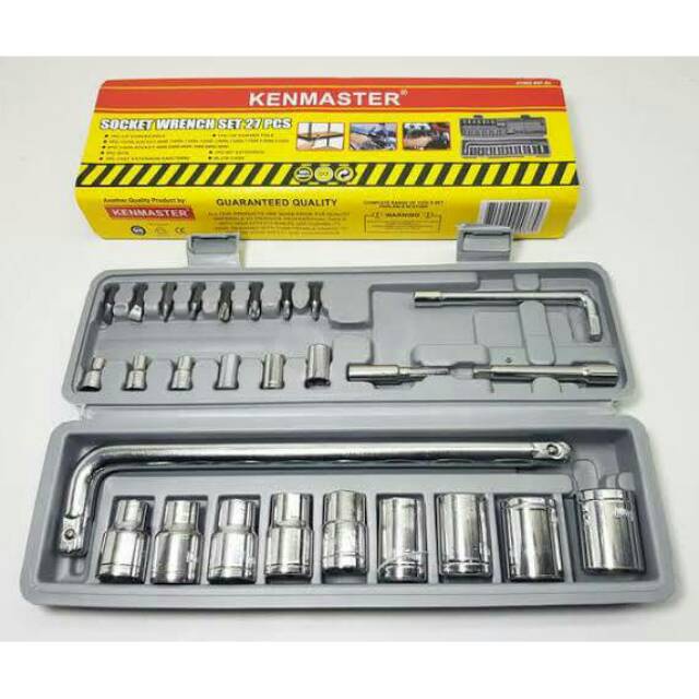 Kenmaster Kunci sock 27pcs berkualitas . kunci shock 27 pcs . kunci sock L . kunci gagang L