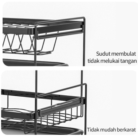 Rak piring Multifungsi Rak Cangkir Dapur Penyimpanan Rak Pengering Piring Rak Mangkuk Piring