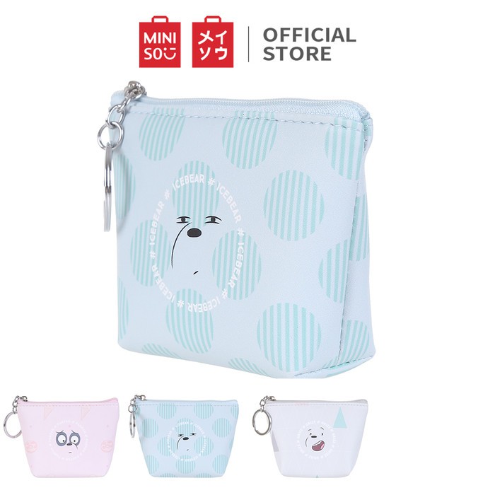 Hot sale  MINISO Dompet Wanita Kecil We Bare Bears Tas Tempat Kartu Uang Kulit  hanya di shopee