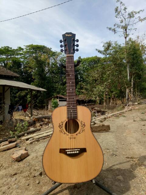 gitar akustik 3/4 dobel run neck utuh