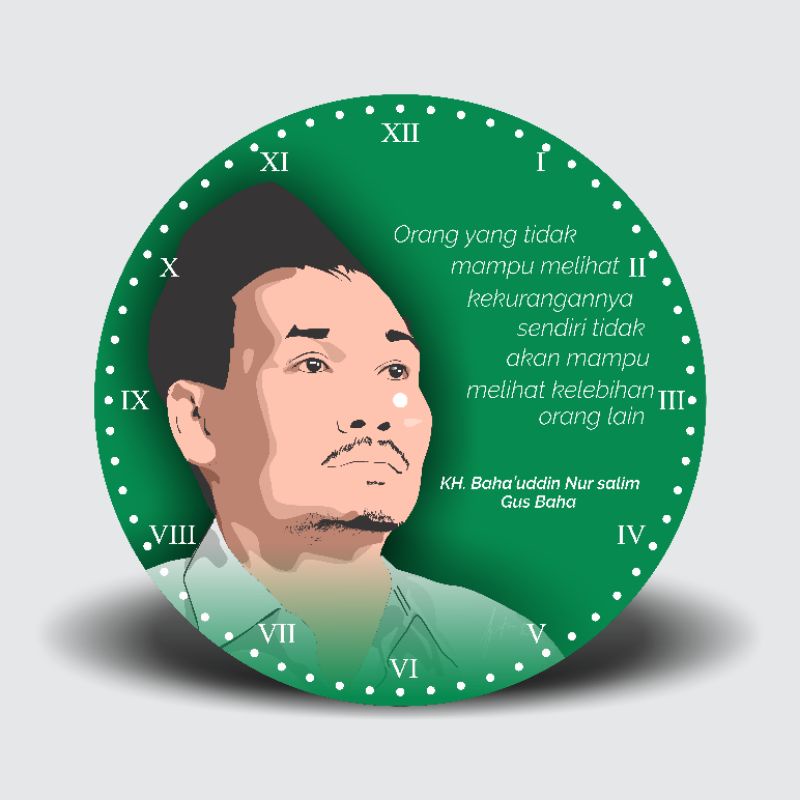 jam Foto Gus Baha/ Jam Kado/ Jam Custom Foto Kyai