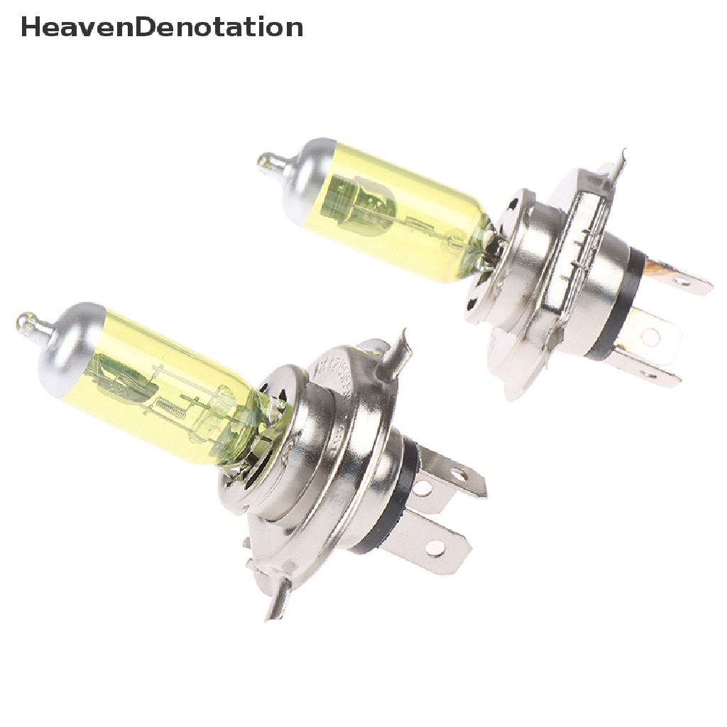 2pcs Lampu Halogen H4 55w 3000k 12v Warna Kuning Untuk Depan Mobil