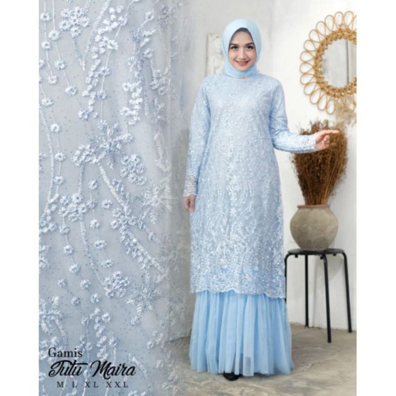 Fashion muslim Gamis tulle maira//gamis tutu terbaru//gamis tutu murah