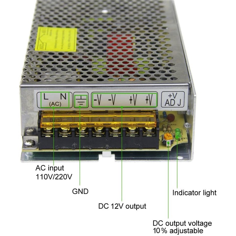 Adaptor Jaring Power Supply Switching 12V 10A 12 V 10 A LED CCTV