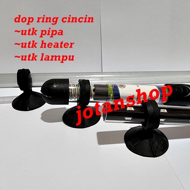 Dop karet Lampu Ring Cincin Hitam Selang pipa aquarium tempelan kaca