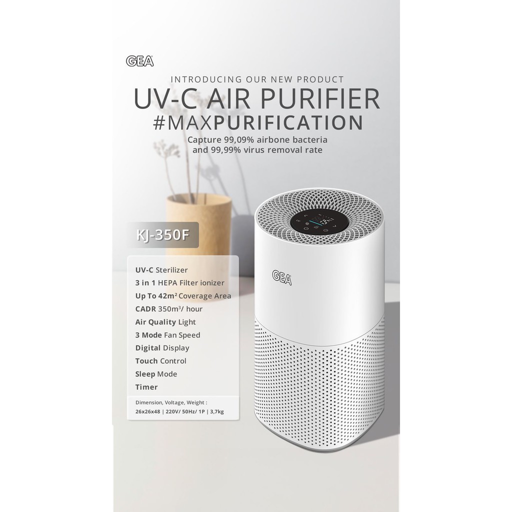 Gea Air Purifier UV-C KJ350F / Pembersih Udara UV-C Gea KJ-350F