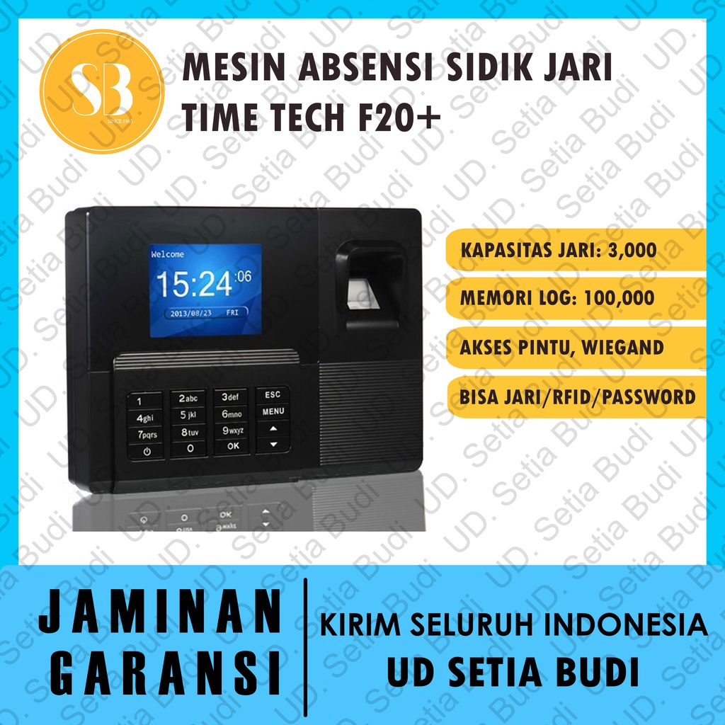 Mesin Absensi Biometrik Jari Time Tech F20+ Time Attendance F20