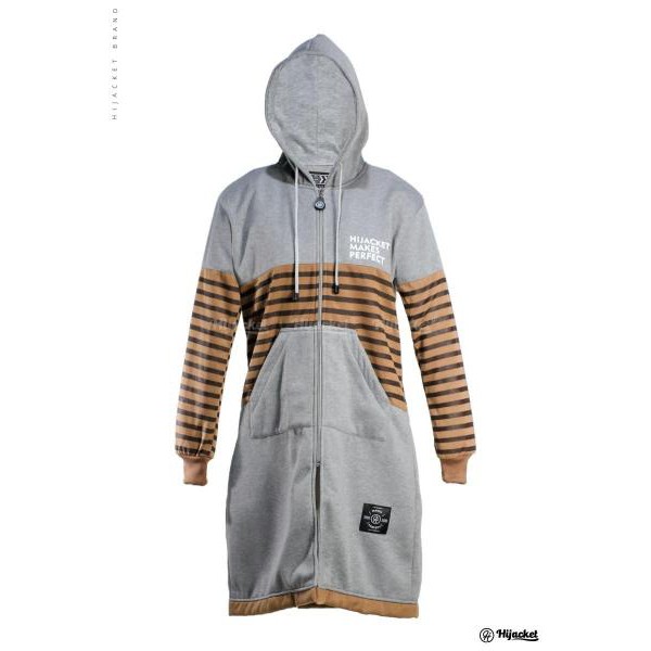 NEW hijacket VAHIRA jaket wanita hoodie all varian warna L & XL || jaket hijaket muslimah-GREY