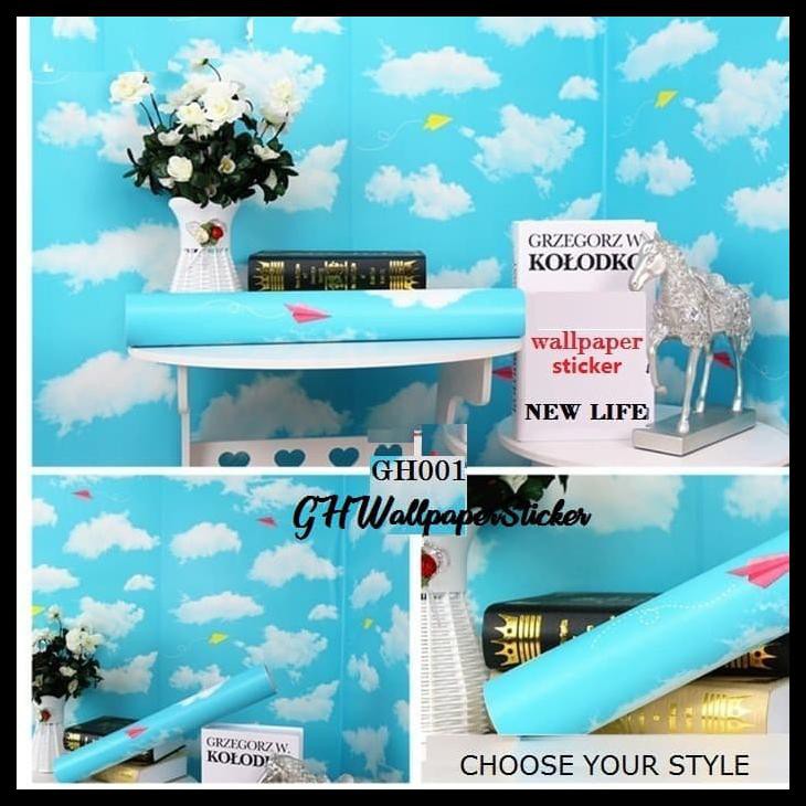 Promotermurah Wallpaper Stiker Dinding Awan Biru Gh001 Promotermurah Wallpaper Stiker Dinding Awan Biru Gh001