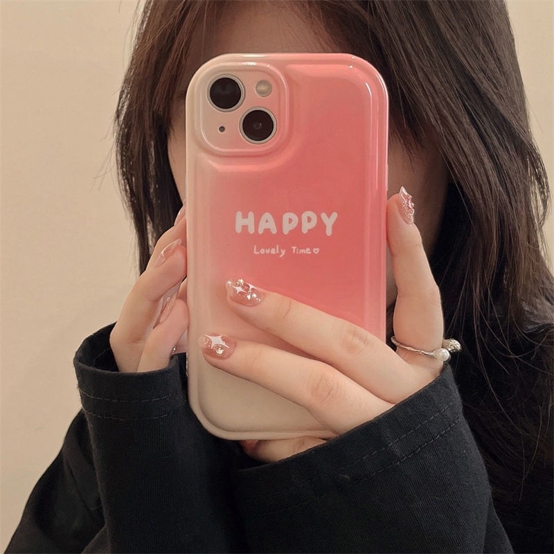 Case Motif Hati Warna Gradasi Pink Untuk iPhone 12 13 11 Pro Max X Xs Max Xr