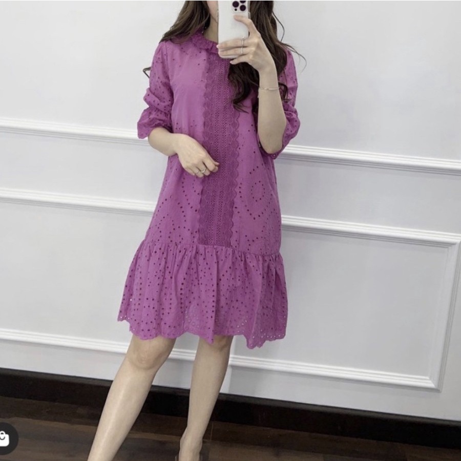 CASUAL MINI BRUKAT DRESS KOREAN FASHION NEW COLLECTION ALL SIZE PREMIUM