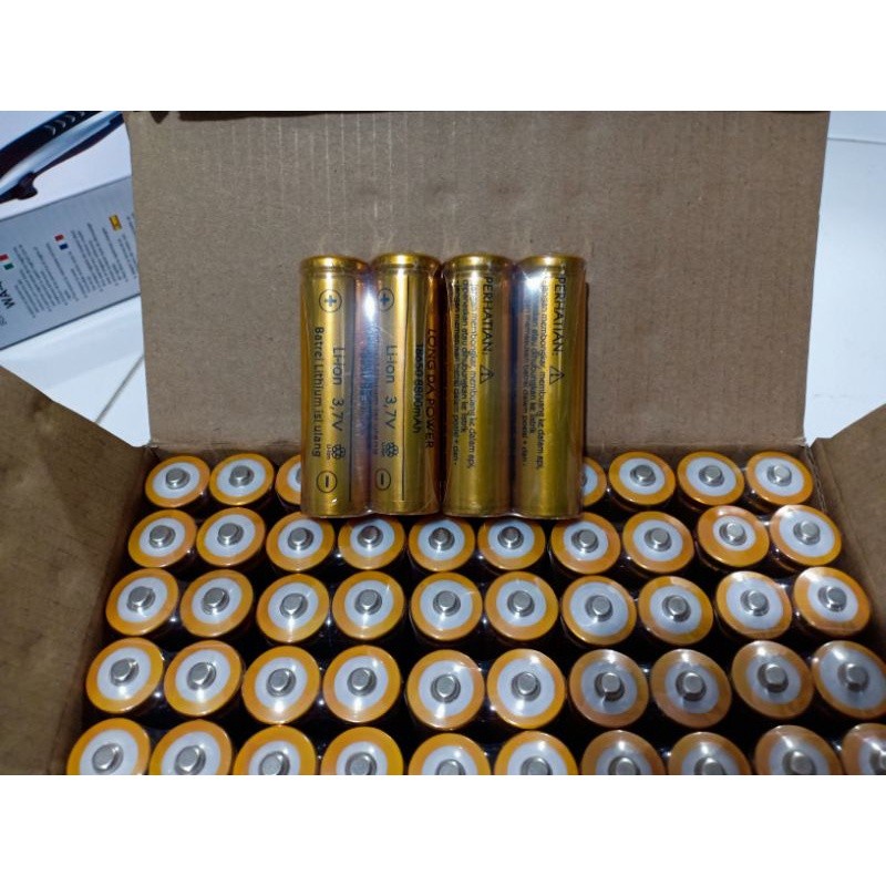 BATERAI CAS ORIGINAL RECHARGEABLE BATTERY LONGDA POWER 18650 GOLD 3.7V